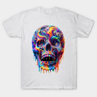 trippy melting skull T-Shirt